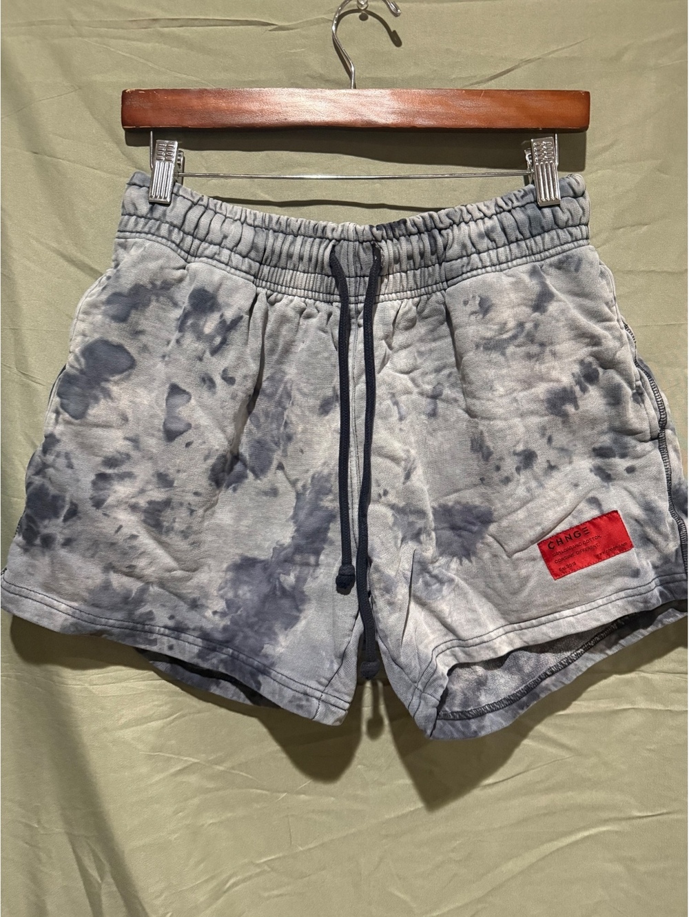 CHNGE gray tie dye shorts